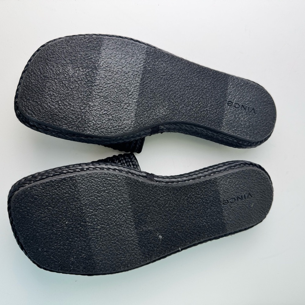VINCE black Raffia Slide Sandals - Picture 11 of 11